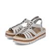 Rieker Platform Strappy Sandal - Silver